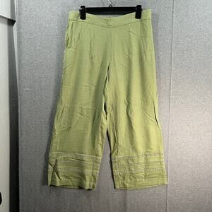 Isaac Mizrahi Live! Regular Bridgehampton Linen Blend Pants Rosemary, Reg 12